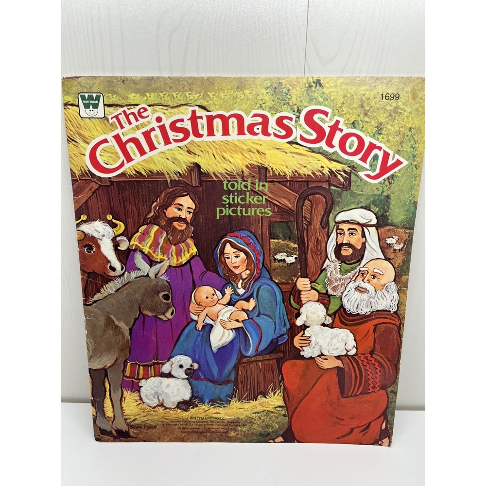 The Christmas Story Jesus Told in Sticker Pictures Book Whitman Unused 1977 USA
